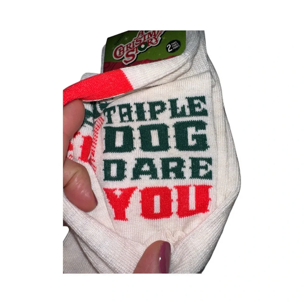 A Christmas Story Men's Socks - 2 pairs• Ivory and Gray